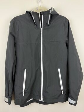 Superdry Black Hooded Waterproof Zip Jacket Hydro Tech Core Size 8